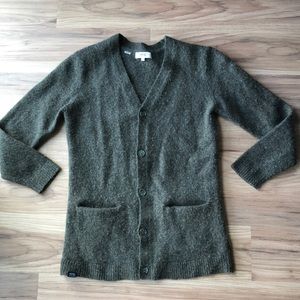 Olive wool cardigan